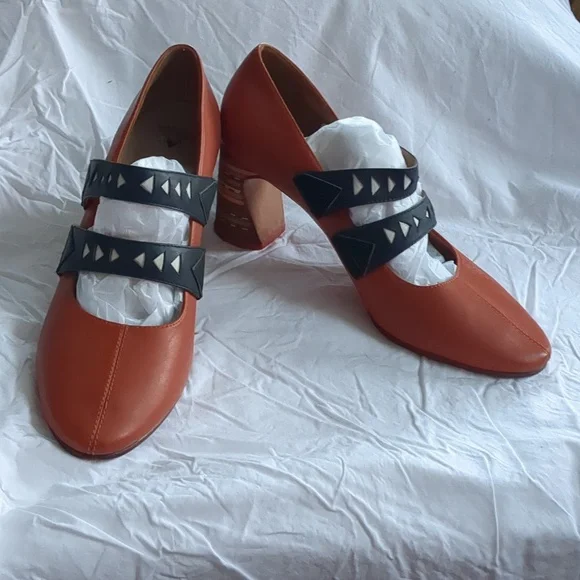 Fluevog Shoes Brown Leather Heels with Black Straps 9.0 - Picture 10 of 11